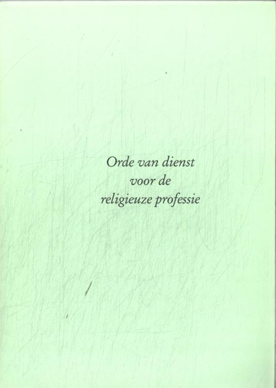 Omslag van boek: Orde van dienst voor de religieuze professie