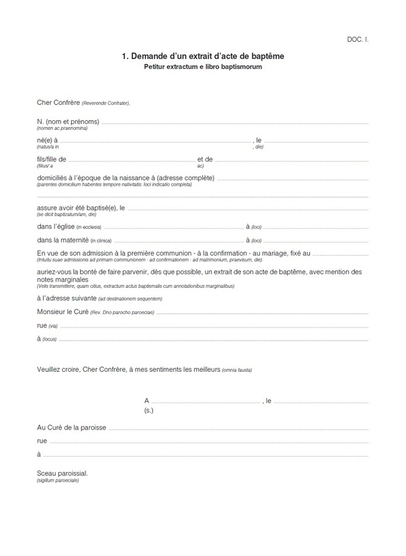 Omslag van boek: Demande d'un extrait de bapteme - 25 ex.