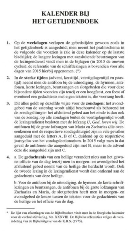 Kalender bij het getijdenboek